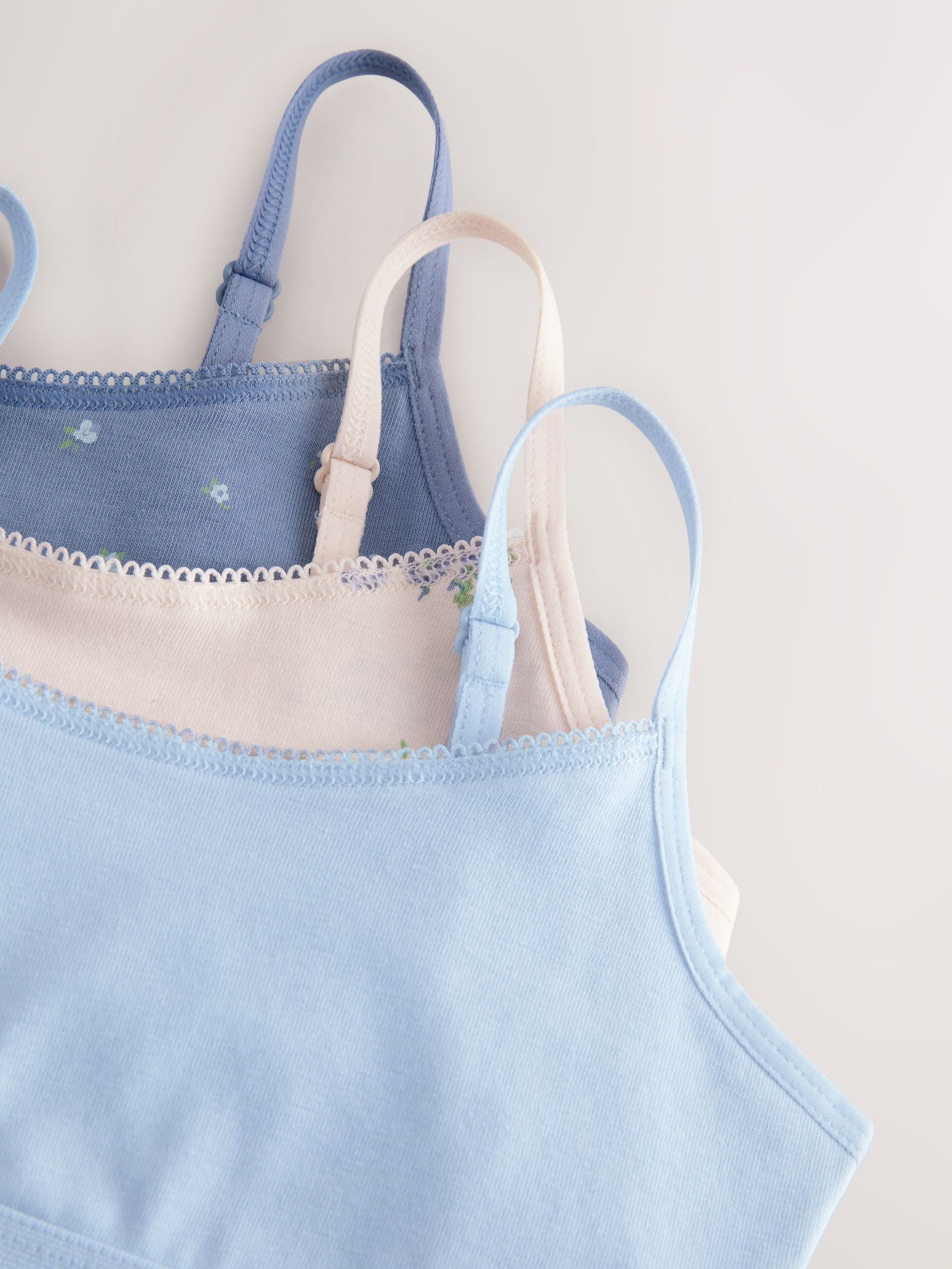 Blauw - Set van 3 crop tops (5-16 jr)