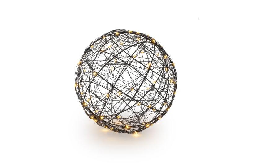 Tischdeko 3D Ball Nero M, Ø 20 cmLED Weihnachtsdekoration