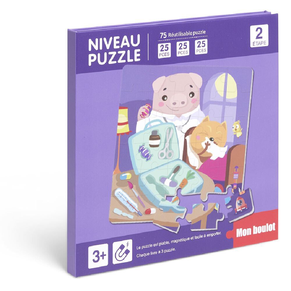 Livre 3 puzzles magnétiques pour enfant