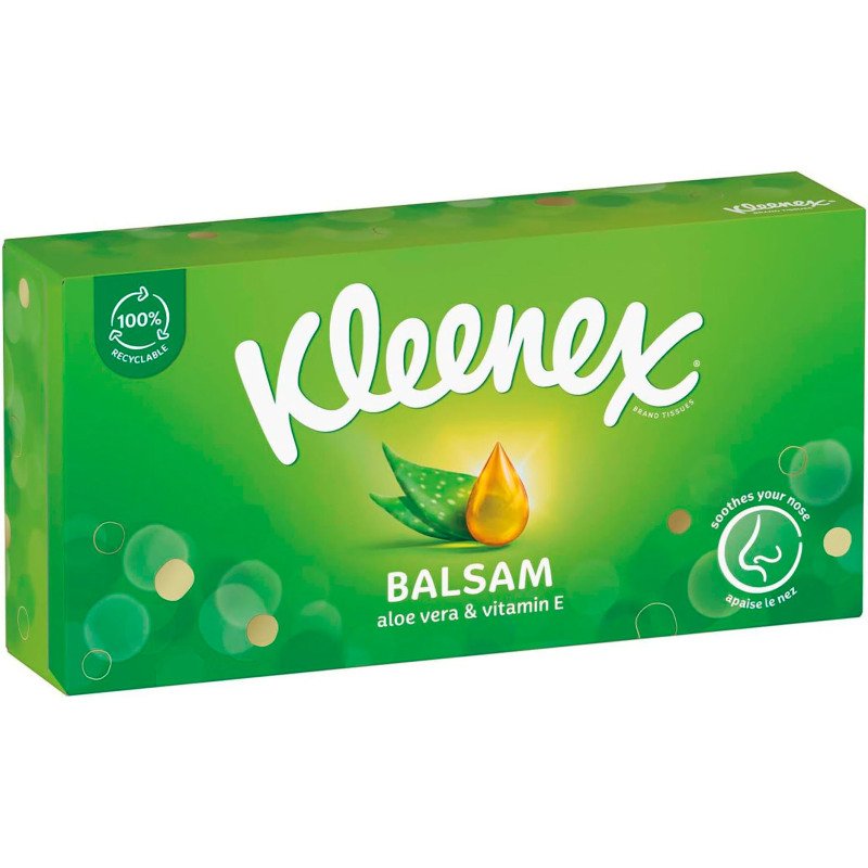 Mouchoirs Balsam, 4 couches, blanc, boîte de 56