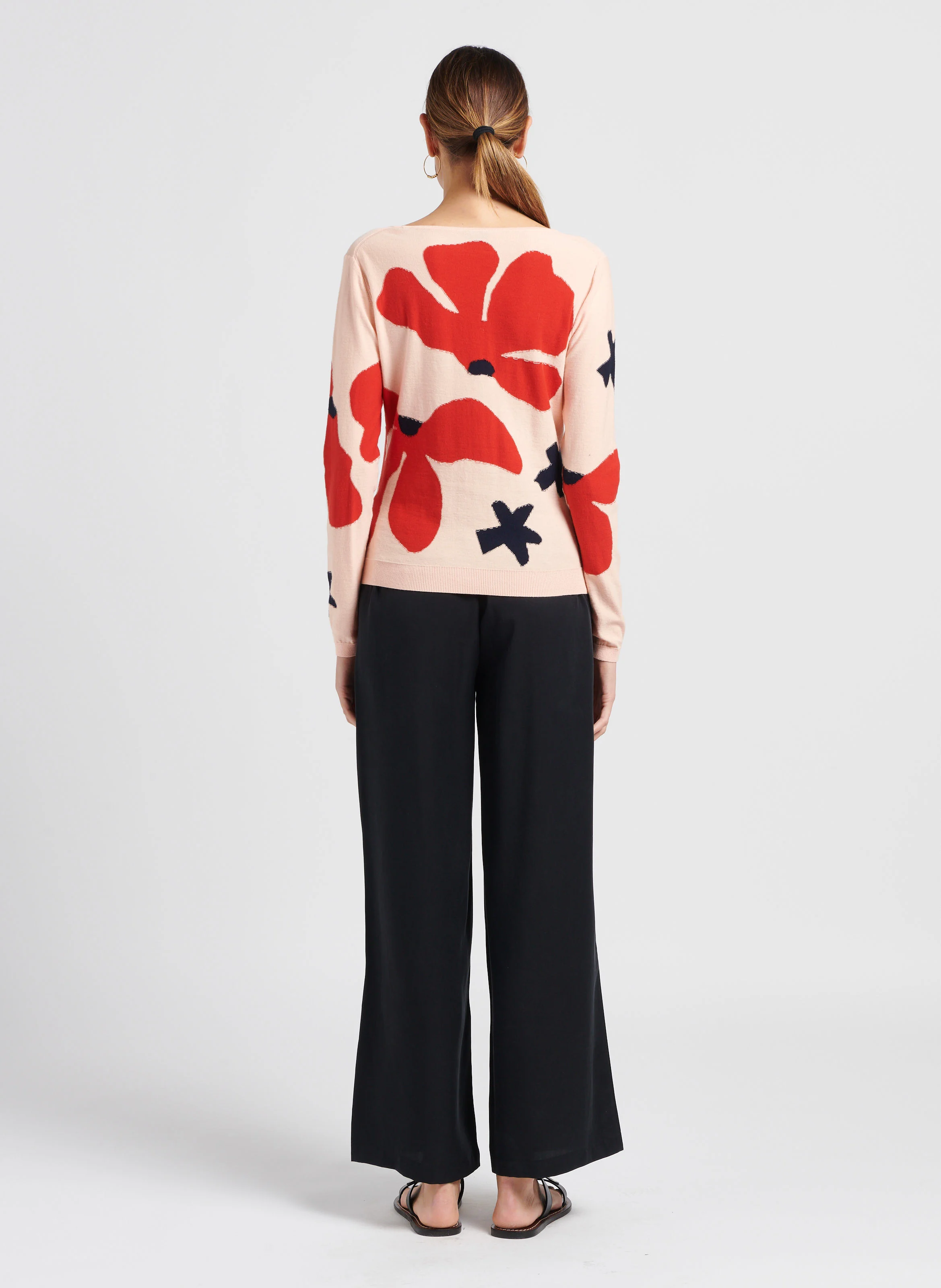 Pull col rond en coton | Jaune