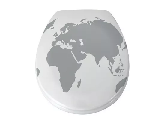 Abattant wc Thermo Dur WORLD Gris & Blanc - Charnières PS MSV
