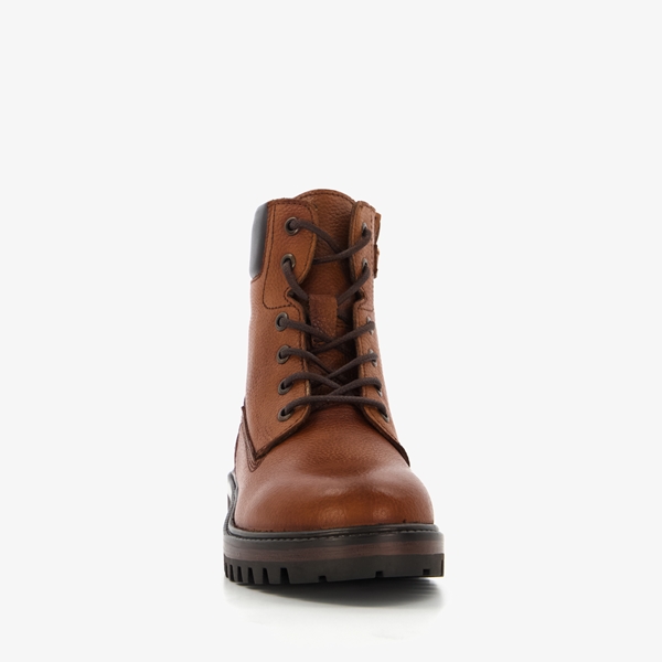 Groot leren jongens veterboots cognac
