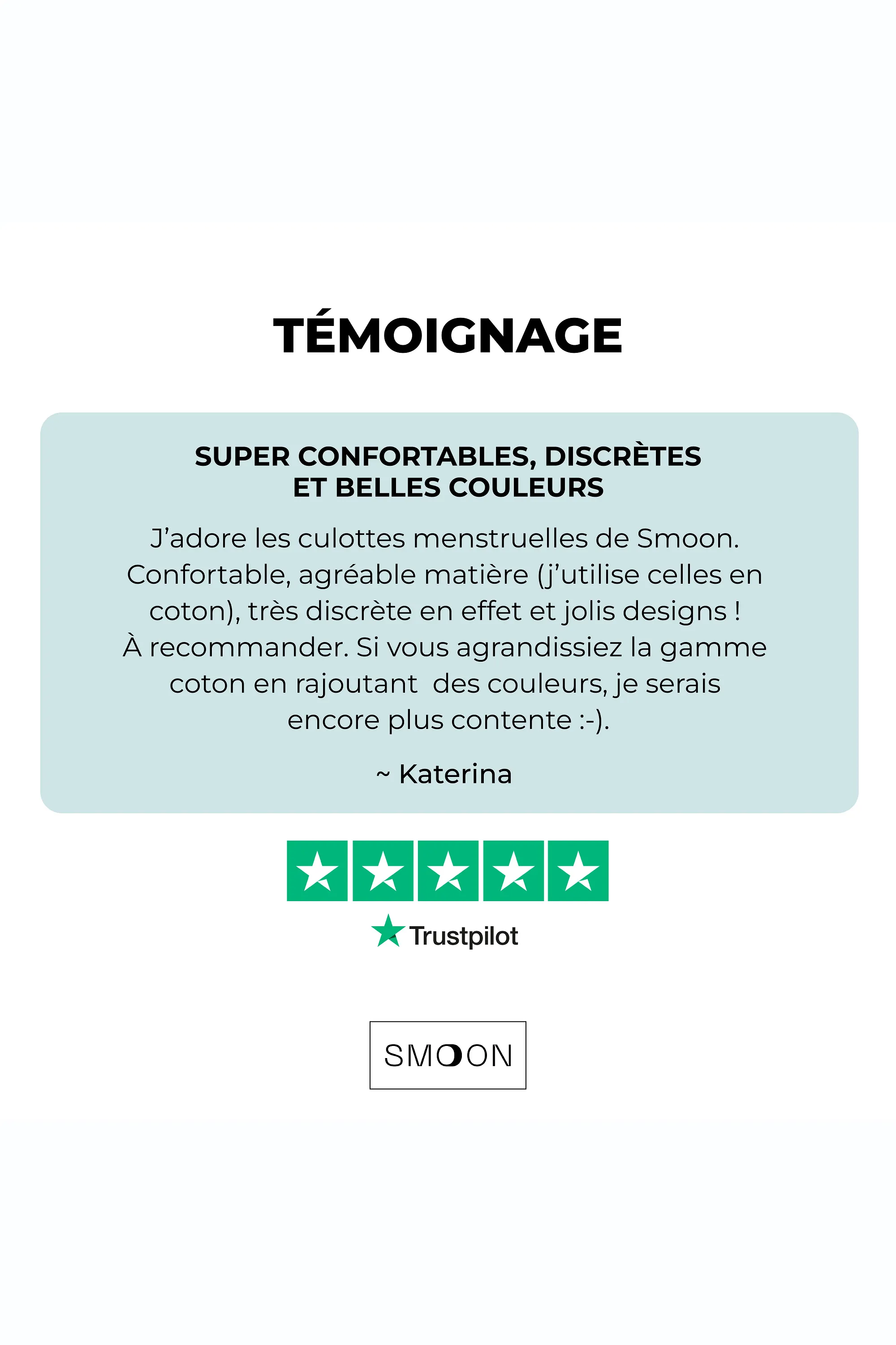Smoon Culotte menstruelle en coton flux moyen
