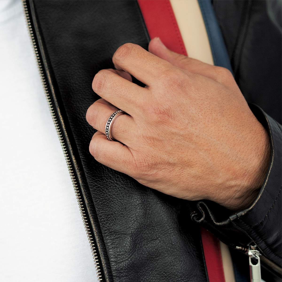 Bague argent 925 laque noire
