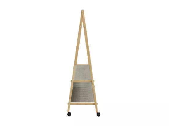 Porte vêtements et étagères roulettes 132x45,5x155,5cm bambou