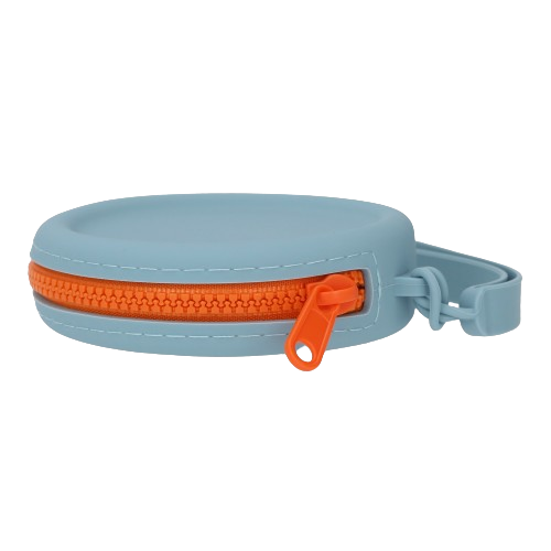 (Ø9cm) Silikon Hunde Training Futterbeutel Leckerli Tasche - Blau / Orange