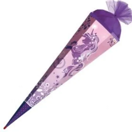 Roth Schultüte 85 cm und Applikationen Purple Unicorn