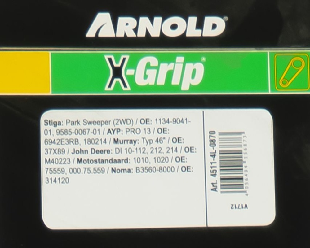 Courroie trapézoïdale x-grip v de type 4l870