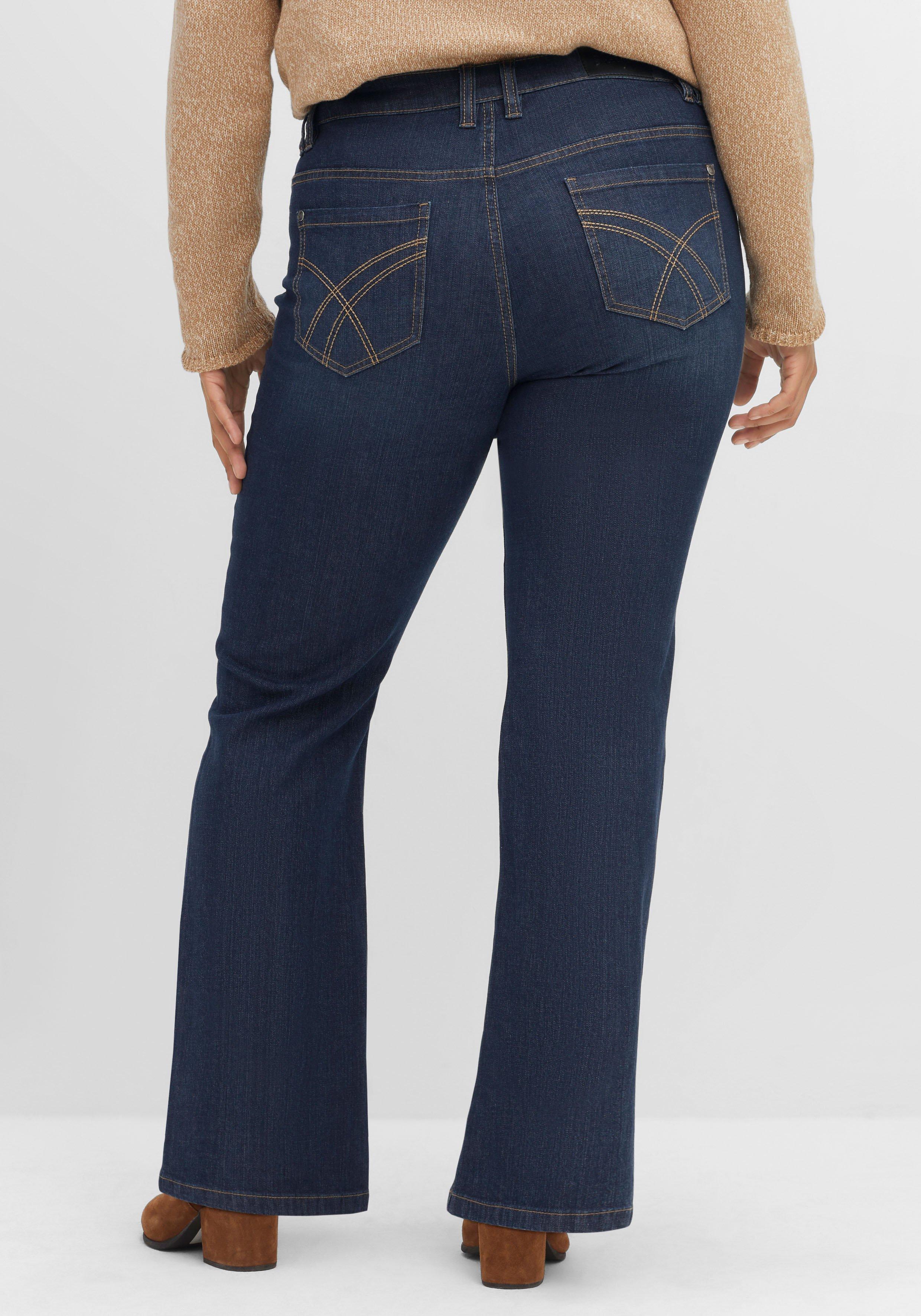 Bootcut-Jeans mit  Kontrastnähten