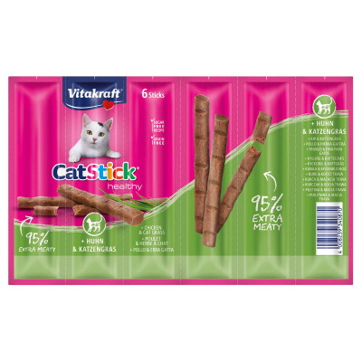 Vitakraft Cat Stick mini Huhn & Katzengras 6er
