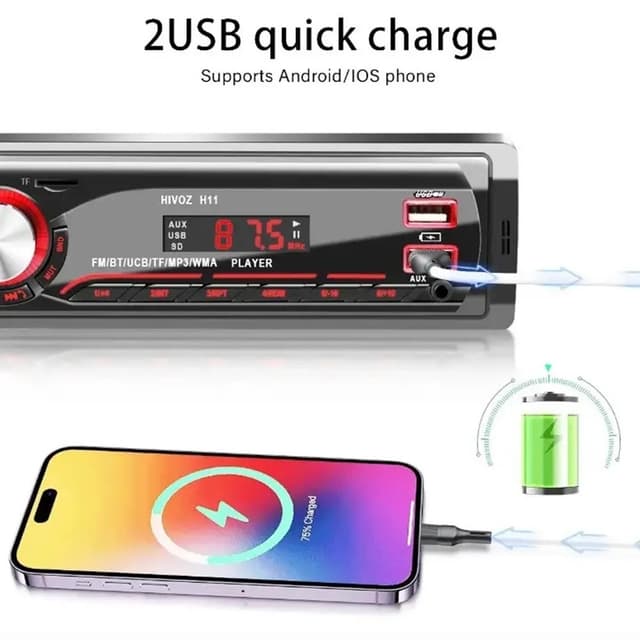 Bilstereo MP3-afspiller Bluetooth FM-radio Bilstereosystem TF-kort U Disk
