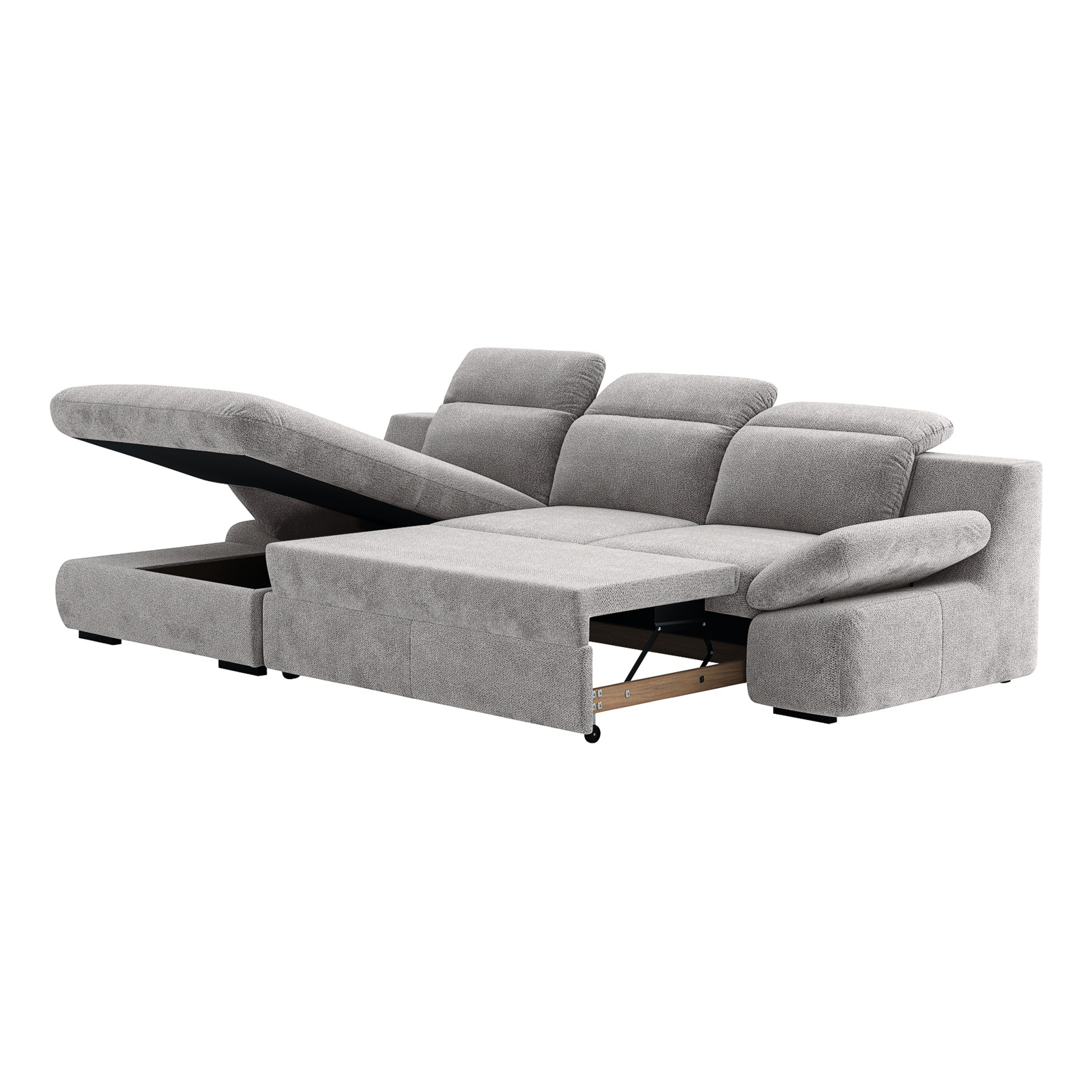 Ecksofa Lorena Stoff, Recamière links