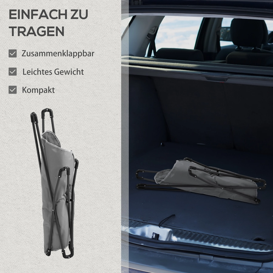 Outsunny Campingstuhl mit Kissen grau