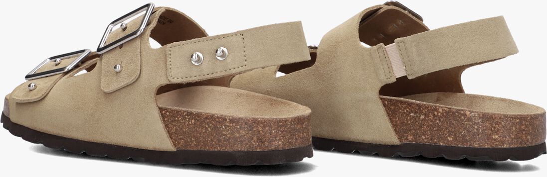 beige lina locchi slippers sue bio sandaal 2 gesp