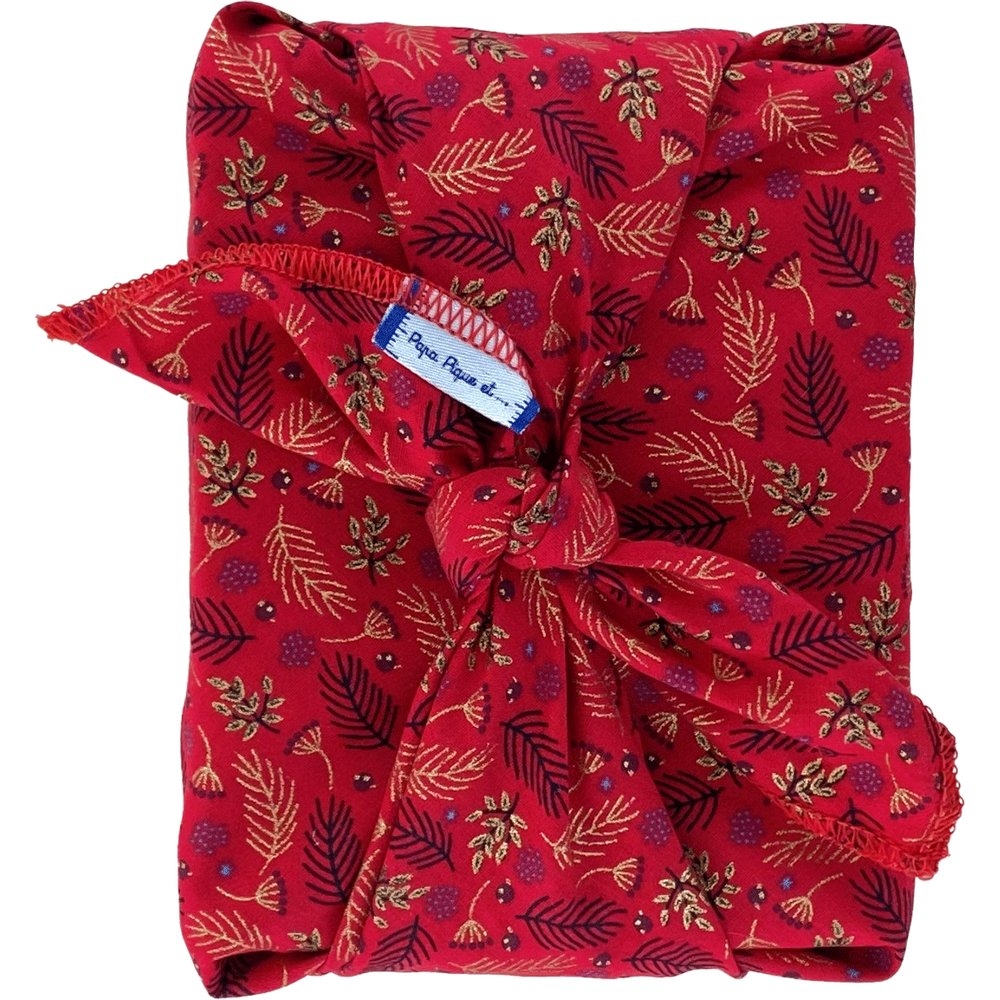 Furoshiki Moyen 48 X 48 Cm Tiges Rouges De Noël Ex1013