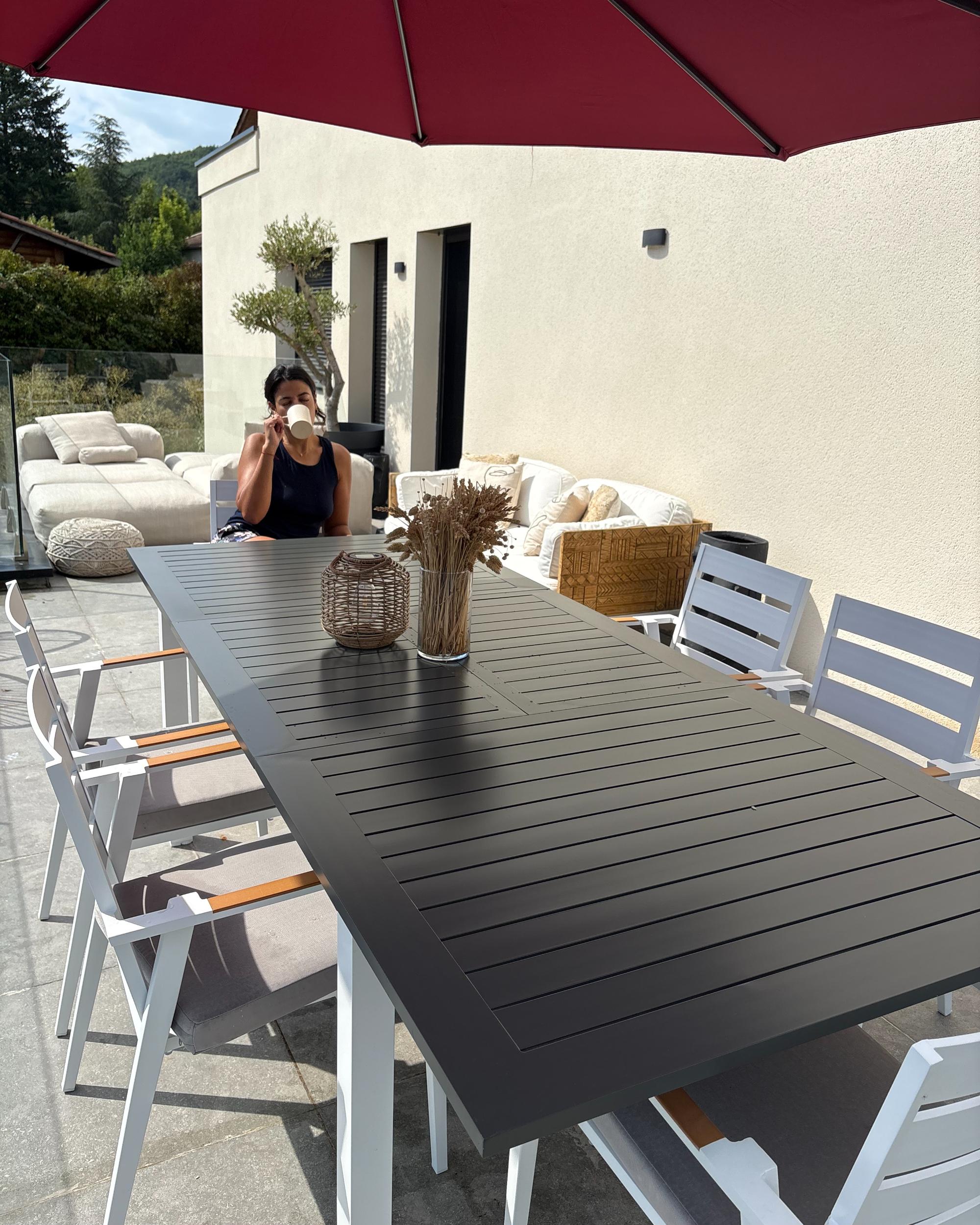 Uitschuifbare tuintafel PANCOLE 168/248 cm 100 cm Metaal Grijs