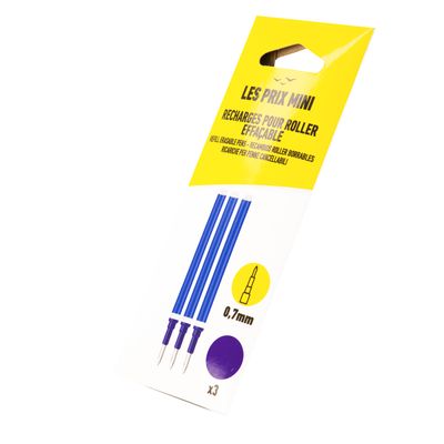 Les Prix Mini - Pack de 3 recharges pour stylo gel effaçable - bleu