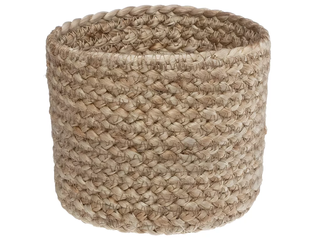 Set de 3 Paniers de rangement en Jute Naturel et Blanc