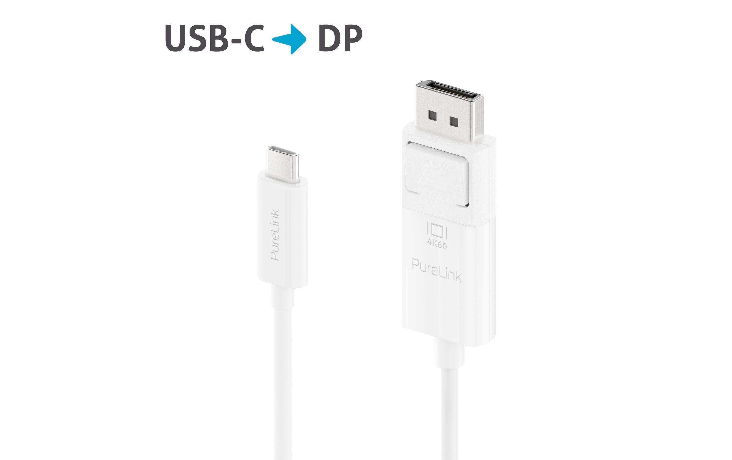 Kabel IS2220-010 USB Type-C - DisplayPort, 1 m, WeissPremium 4K USB-C / DisplayPort Kabel – 1.00m, weiss