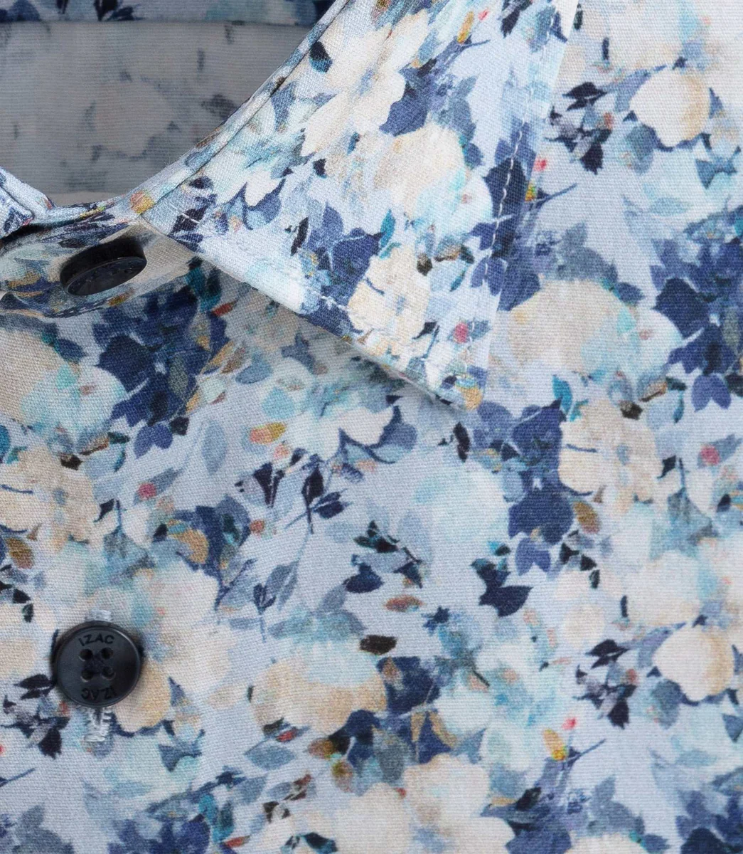 Chemise à imprimé floral bleu 