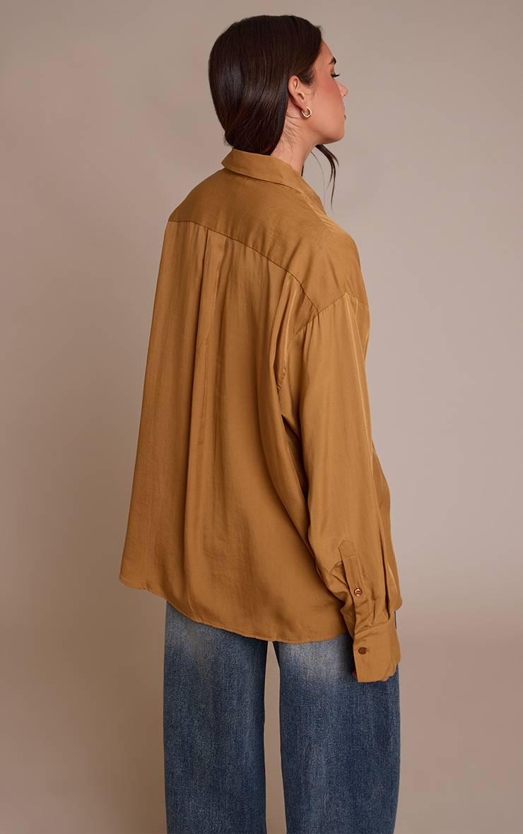 Marron Chemise Oversize En Tencel