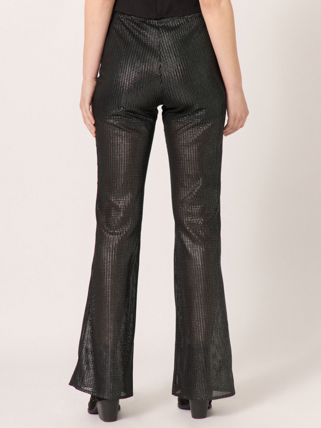Pantalon évasé en résille