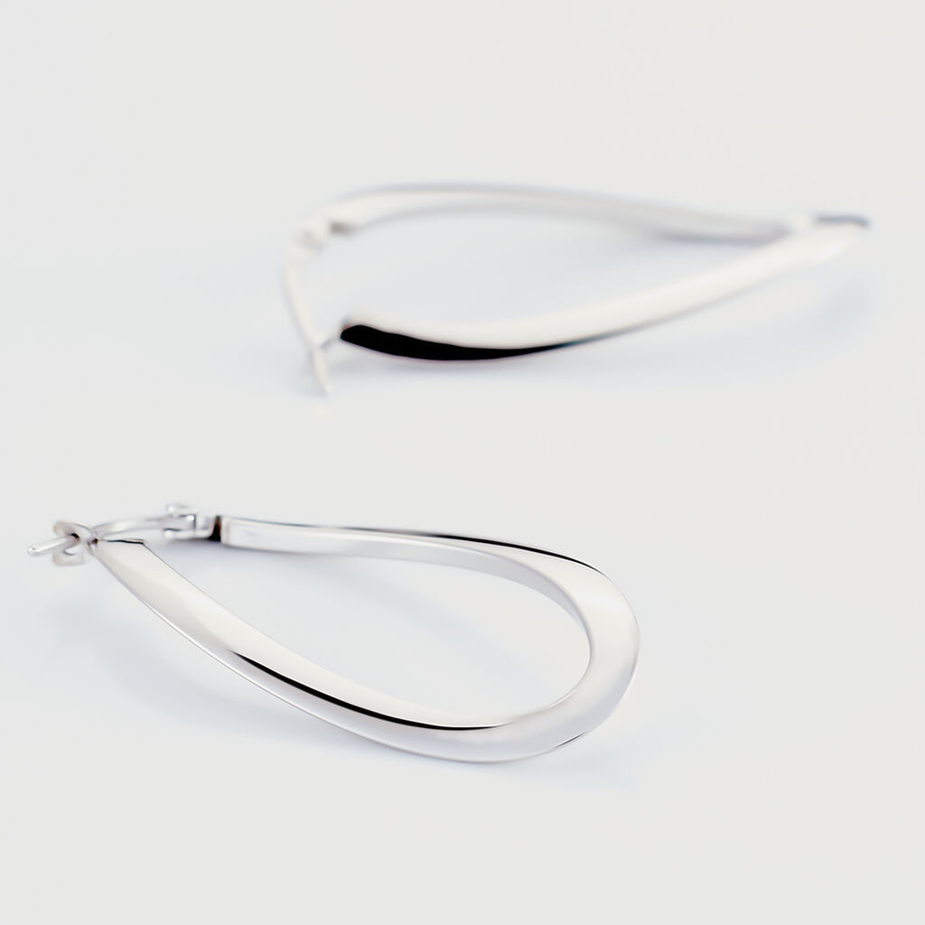 Créoles Argent Blanc Olivia