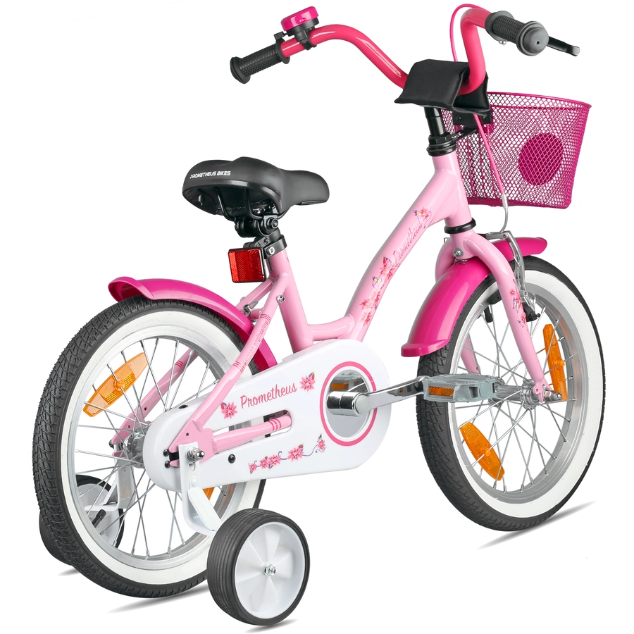 PROMETHEUS BICYCLES® HAWK Kinderfahrrad 16, Rosa weiß