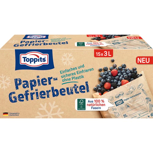 Toppits® Papier-Gefrierbeutel 3L