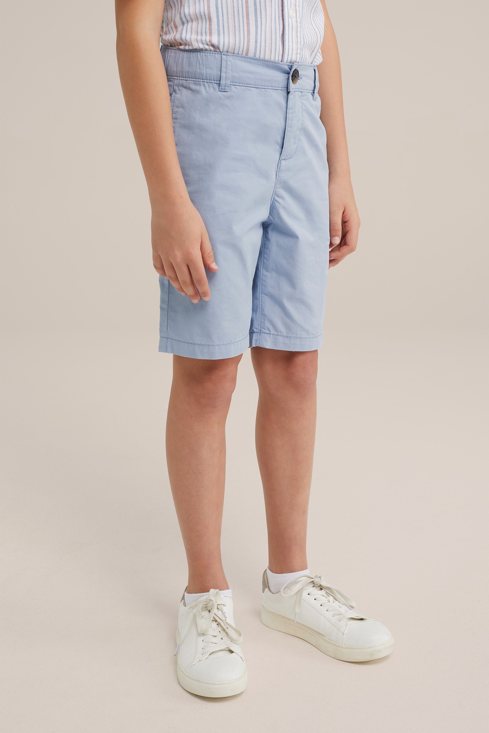 Jongens regular fit chinoshort WE Fashion Pastelblauw