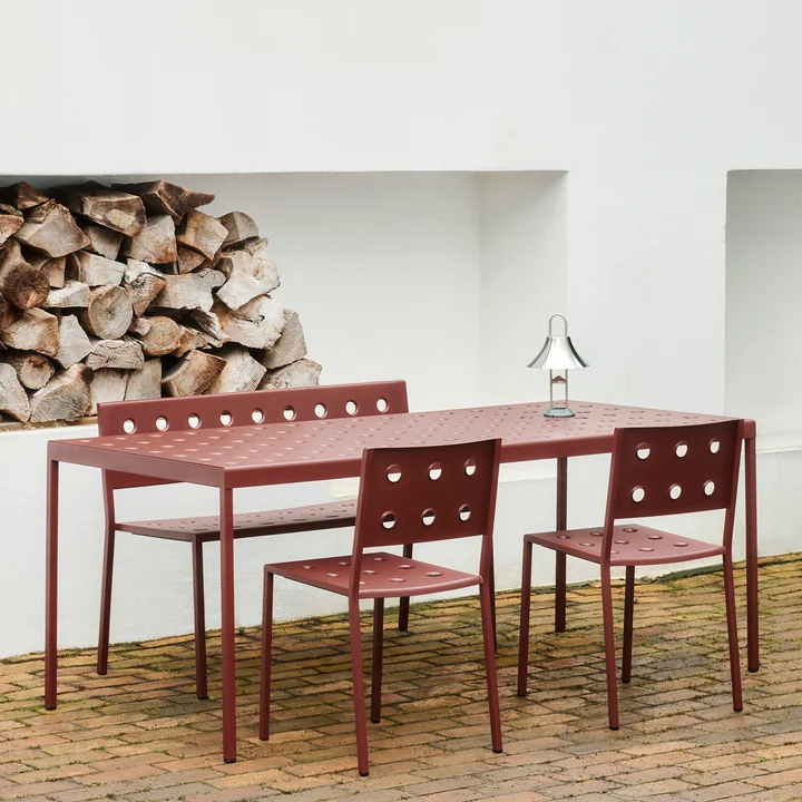 HAY - Balcony Dining Bank, L 114 cm, iron red