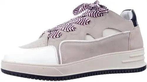 D1787 Hip wit/beige combi - maat 43 veterschoen wit/beige combi - maat 43 Calandschoen