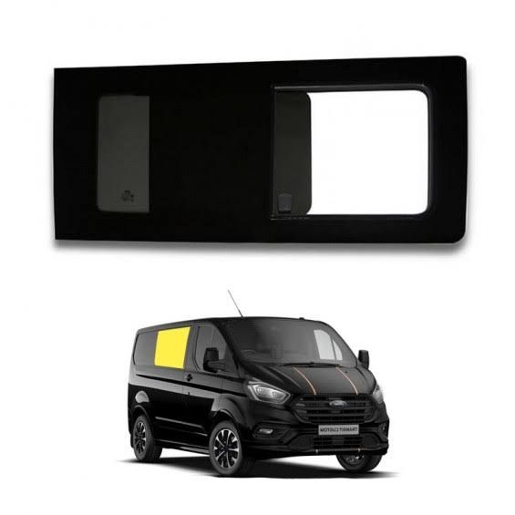 fenêtre coulissante avant droite ford transit custom de 2012 à 2023 a l'avant de la fenêtre