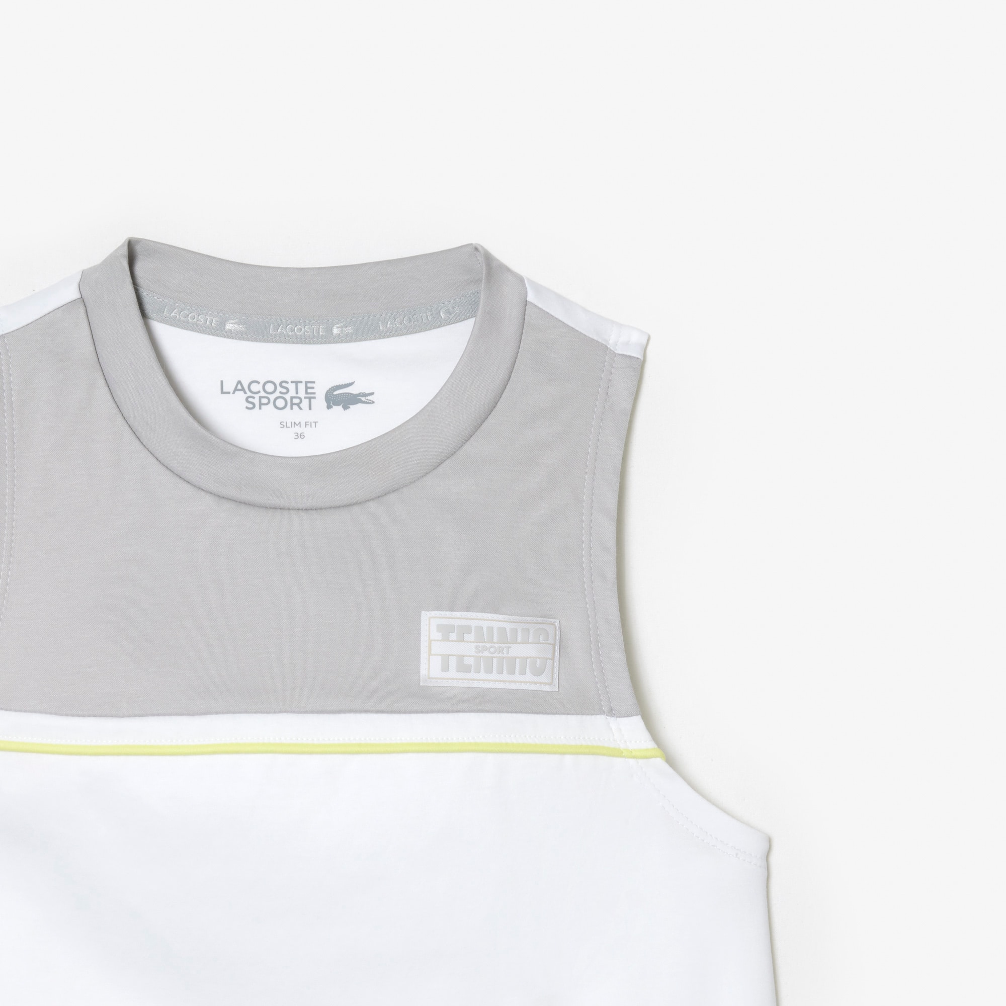T-shirt Sport contrasté en coton stretch T-Shirts - Blanc - Lacoste - Femme