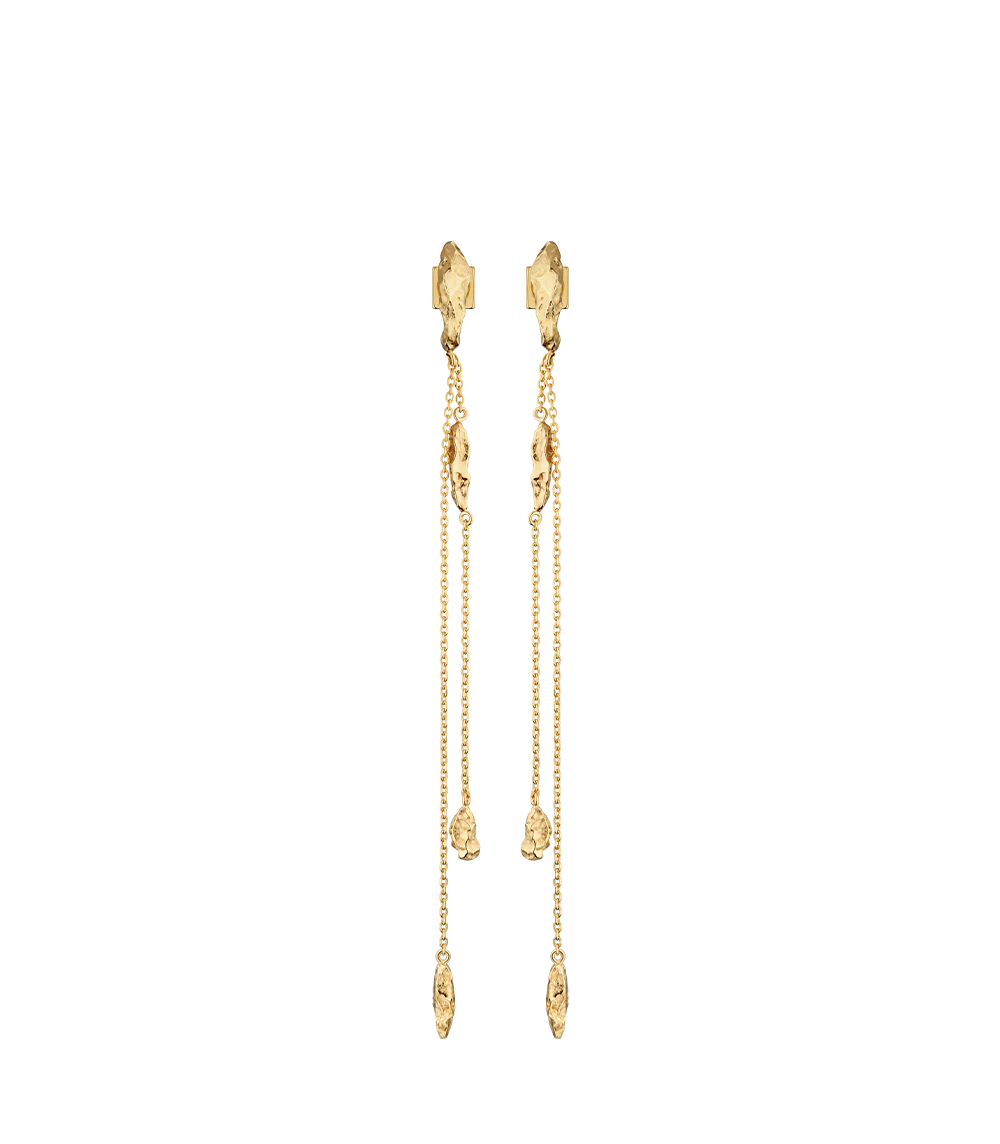 Boucles d'oreilles chaîne Eroz - Dorée à l’or 24 carats