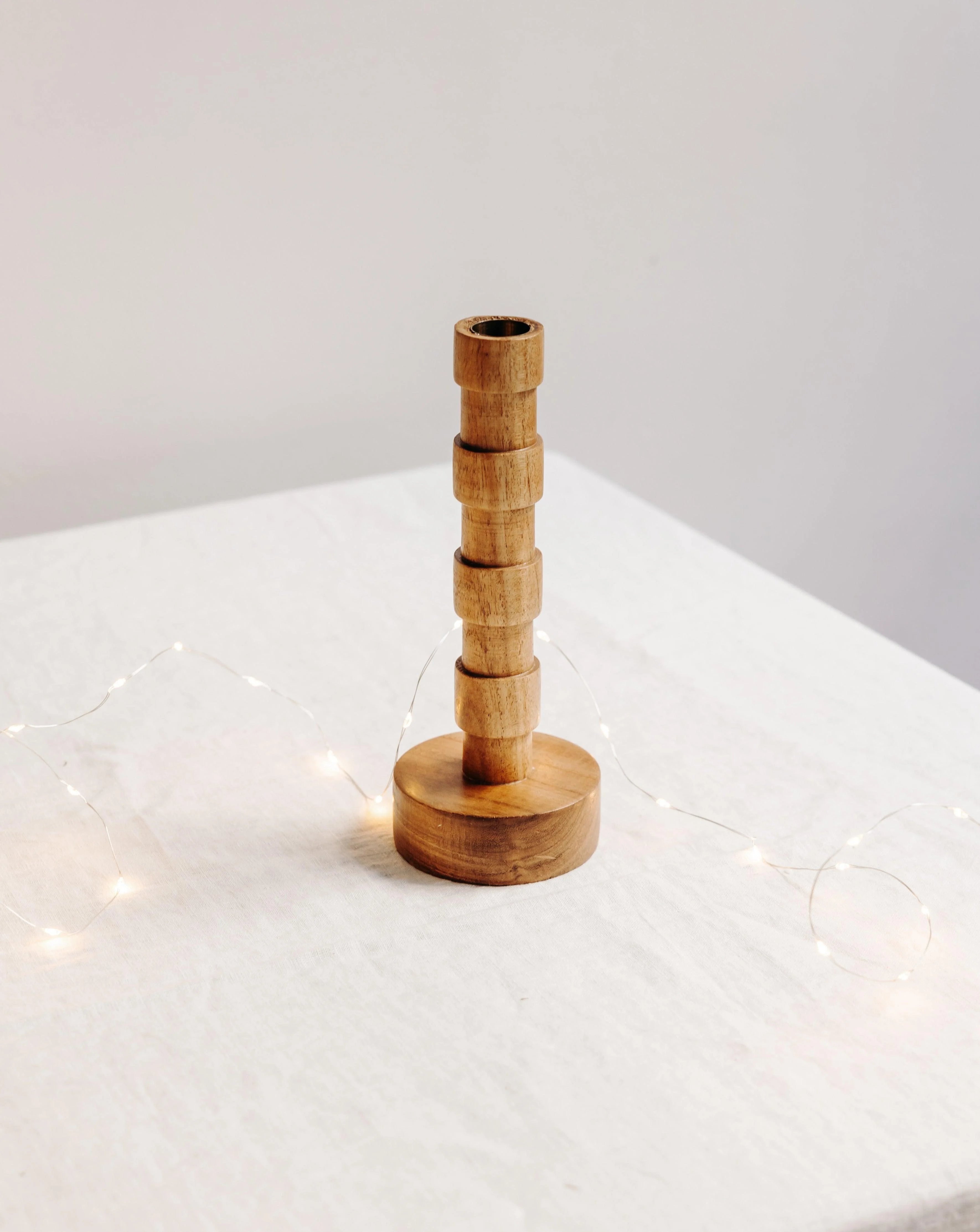 SAMY - Le bougeoir en bois | Marron