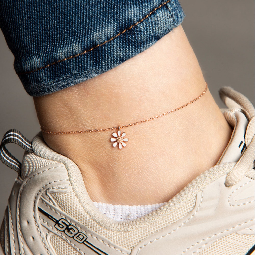 Bracelet de cheville - Argent 925/000 plaqué or rose