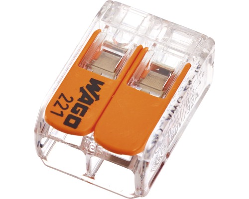 Wago 221-412 COMPACT-aansluitblok 4 mm² 2-aderig alle geleidertypen hefboomklem 100 stuks 0,2 - 4 mm²