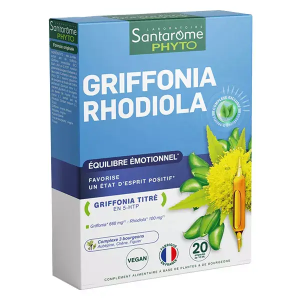 Santarome Phyto - Griffonia Rhodiola - Equilíbrio Emocional - 20 ampolas