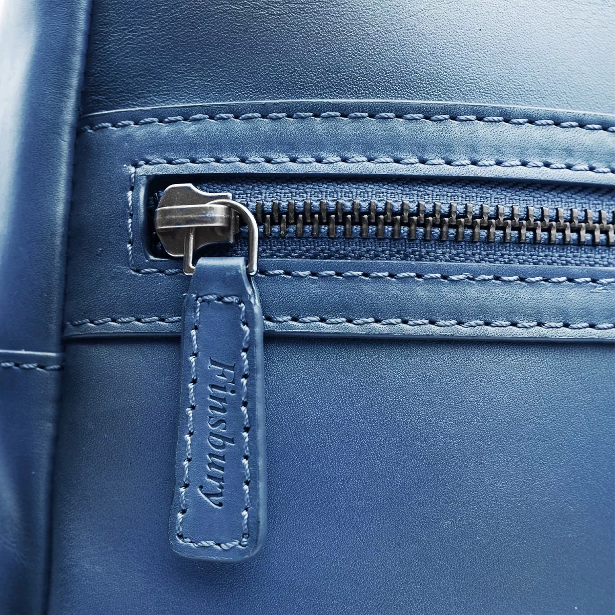 Sac à Dos en Cuir Patiné Bleu