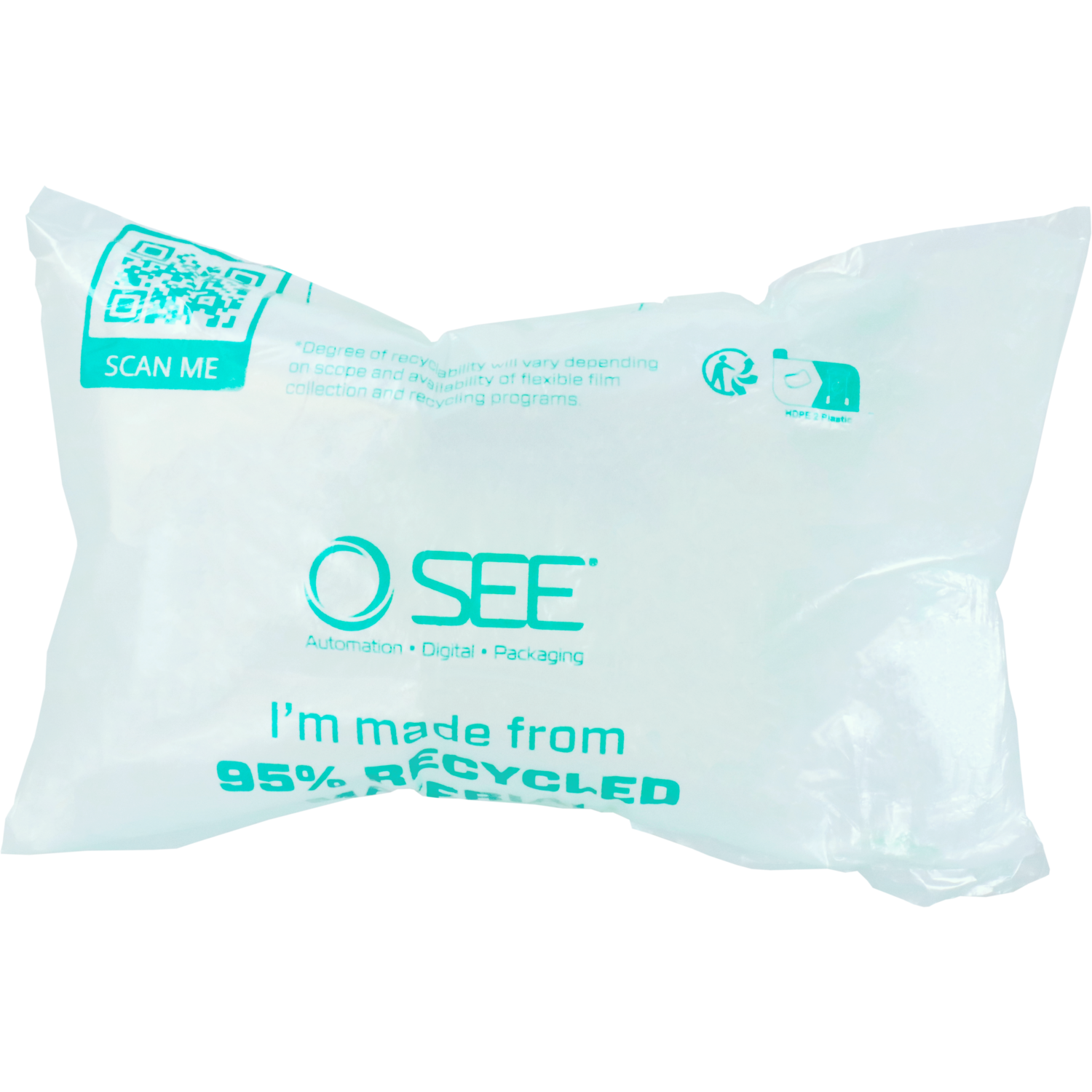 Vulmateriaal, gerecycled LDPE, 1280m, 200cm, transparant