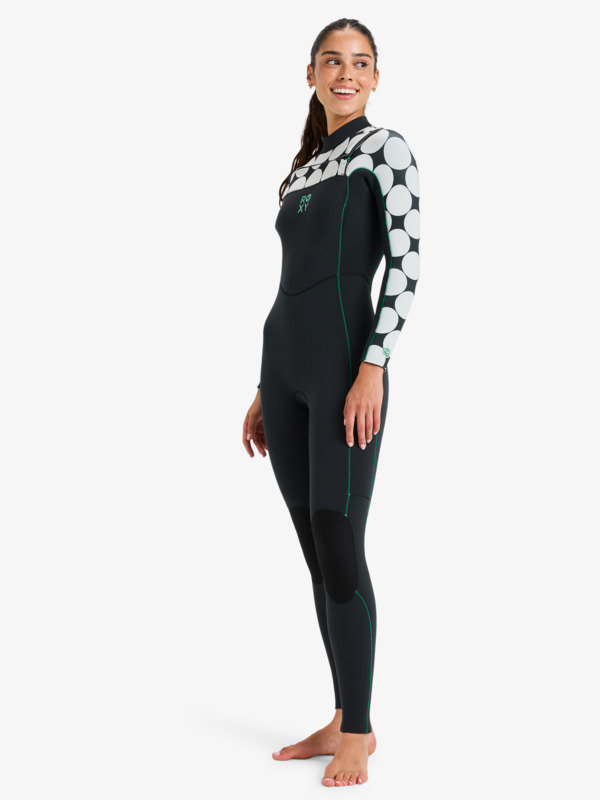 3/2 Rise Natural Combinaison de surf zip poitrine Noir Femme