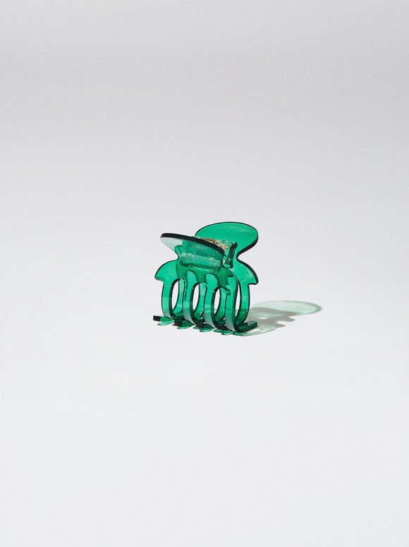 Presilha de cabelo de resina - Verde