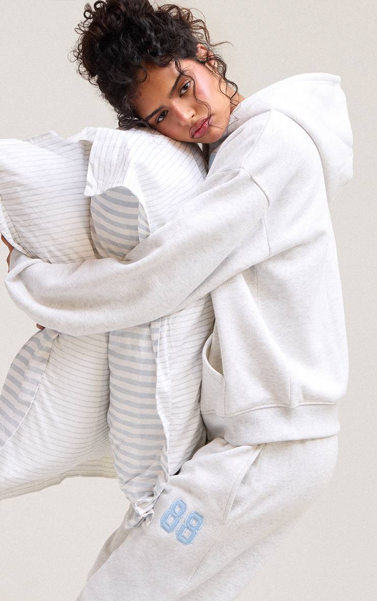 Gris Cendré Jogging Jambes Larges Imprimé 88