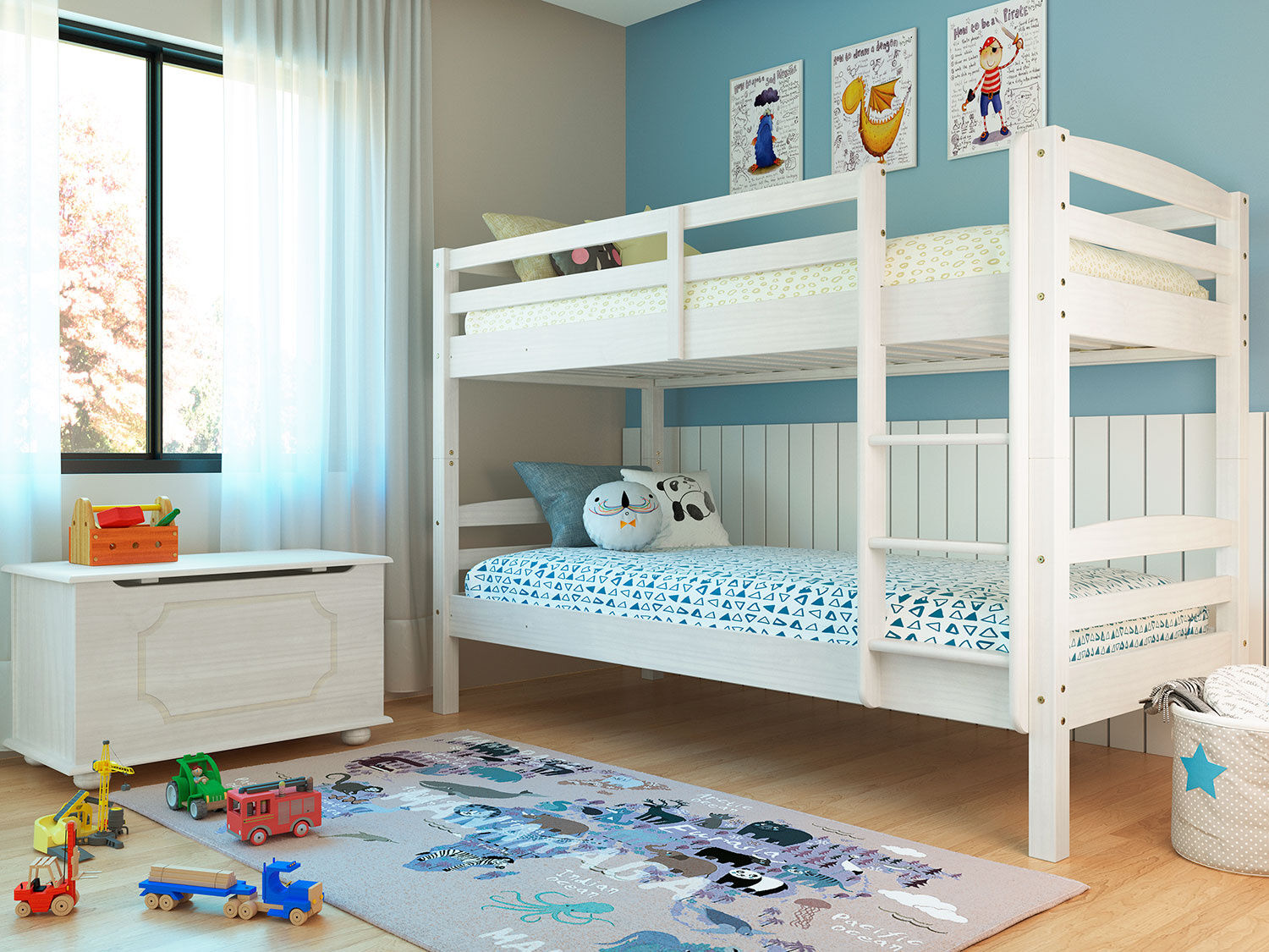 Etagenbett aus Massivholz