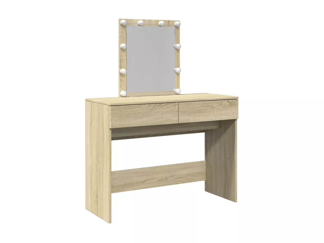 Coiffeuse avec LED chêne sonoma 100x40x130 cm