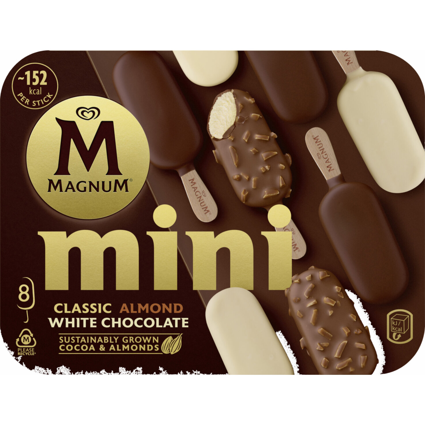 Magnum Mini Classic Almond White Chocolate 8x55ml -