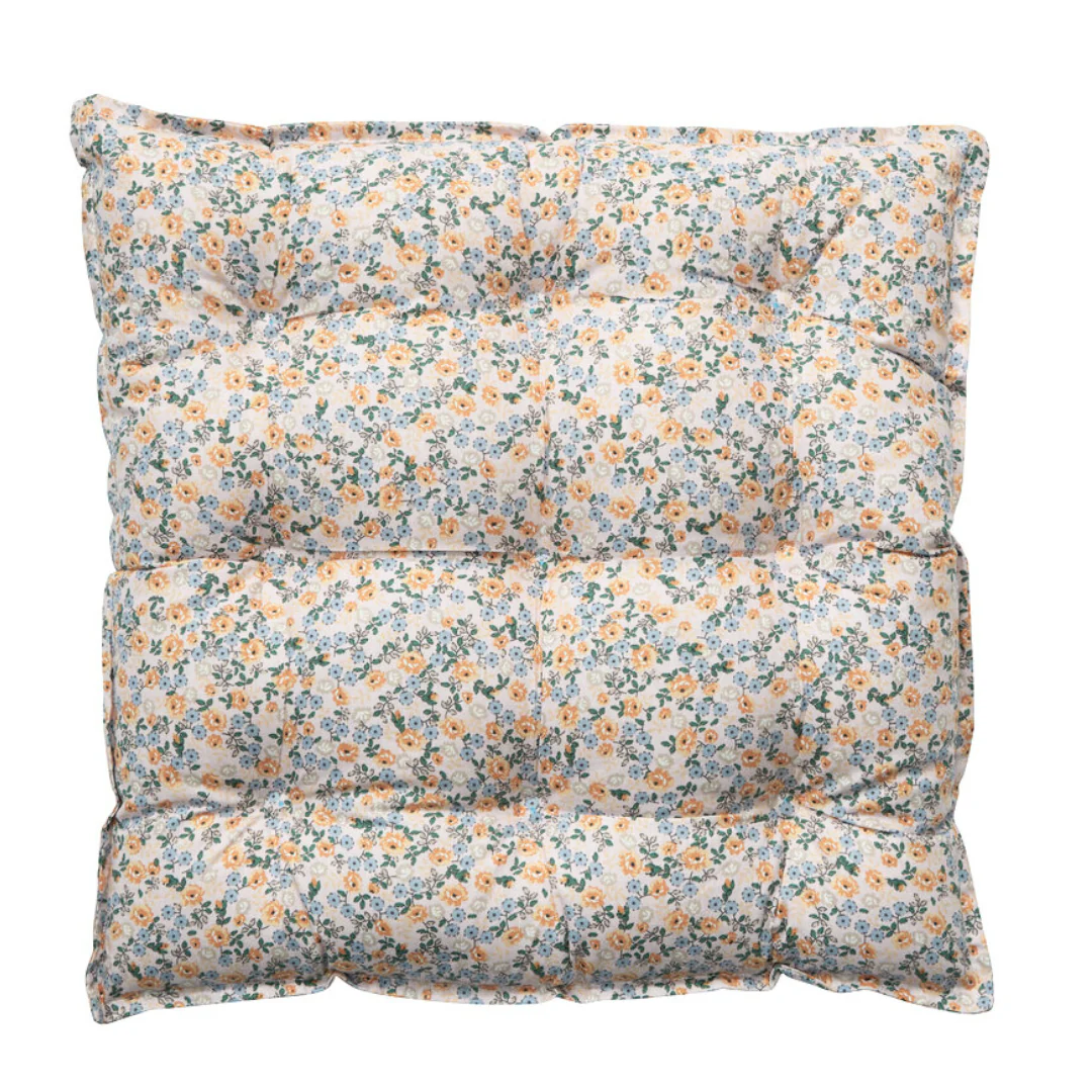 Bahne Interior  Flora sædehynde, rosa/gul/blå - 40 x 40 cm.