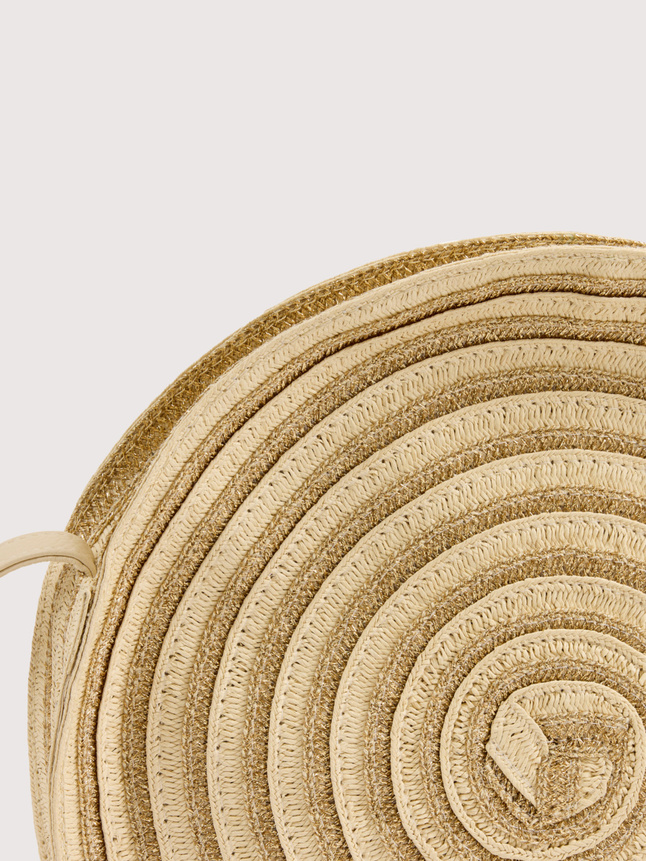 Sac besace paille fantaisie rond